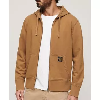 Толстовка Superdry Contrast Stitch Full Zip, коричневый