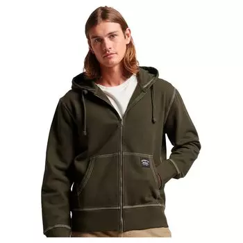 Толстовка Superdry Contrast Stitch Full Zip, зеленый