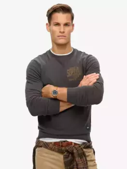 Толстовка Superdry Copper Label Workwear Chest Crew, цвет washed black