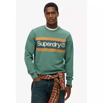 Толстовка Superdry Core Logo Stripe Relaxed, зеленый