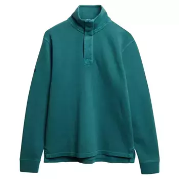 Толстовка Superdry Cotton Classic Pique Henley, зеленый