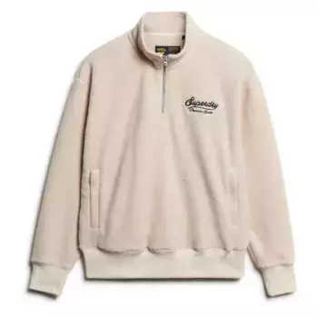 Толстовка Superdry Country Club Borg half zip, бежевый