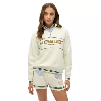Толстовка Superdry Country Club Loose half zip, бежевый