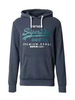 Толстовка Superdry, цвет Cyan blue/Dark blue