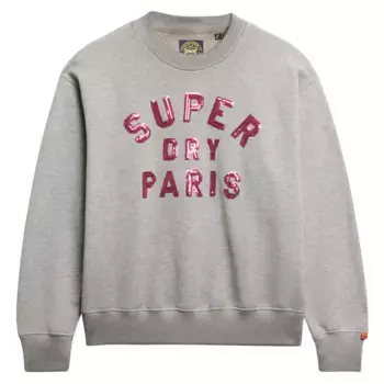 Толстовка Superdry Embellished Varsity Loose, серый