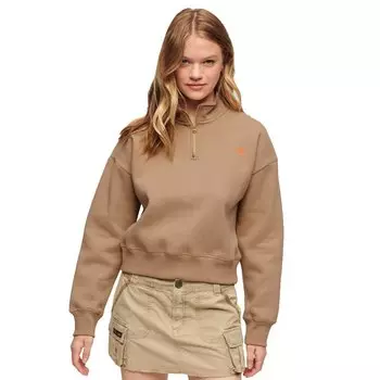 Толстовка Superdry Essential Half Zip, коричневый