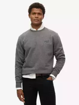 Толстовка Superdry Essential Logo Crew, цвет carbon/grey/marl