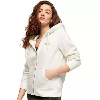 Толстовка Superdry Essential Logo Full Zip, бежевый