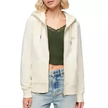 Толстовка Superdry Essential Logo Full Zip, бежевый
