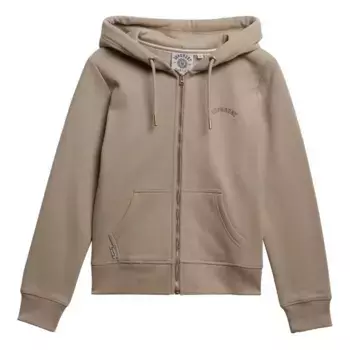 Толстовка Superdry Essential Logo full zip, бежевый