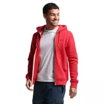 Толстовка Superdry Essential Logo Full Zip, красный