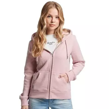 Толстовка Superdry Essential Logo Full Zip, розовый