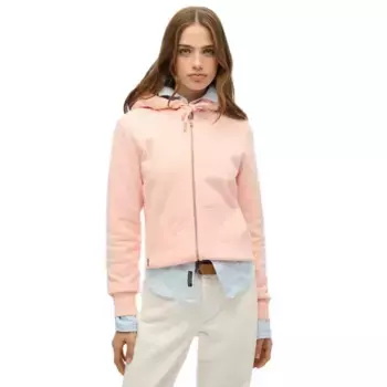 Толстовка Superdry Essential Logo full zip, розовый