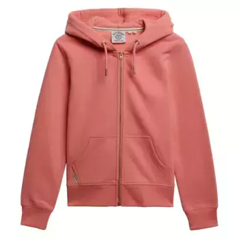 Толстовка Superdry Essential Logo full zip, розовый