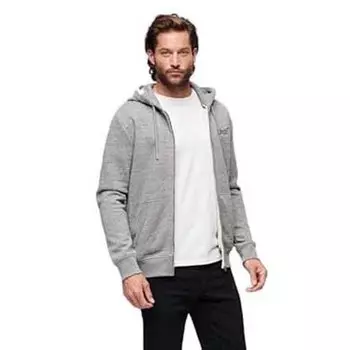 Толстовка Superdry Essential Logo Full Zip, серый