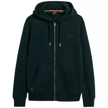 Толстовка Superdry Essential Logo Full Zip, зеленый