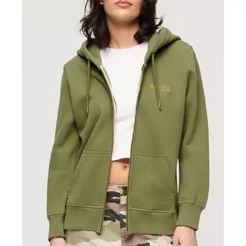 Толстовка Superdry Essential Logo Full Zip, зеленый