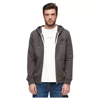Толстовка Superdry Essential Logo Ub Full Zip, коричневый