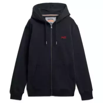 Толстовка Superdry Essentials Logo full zip, черный