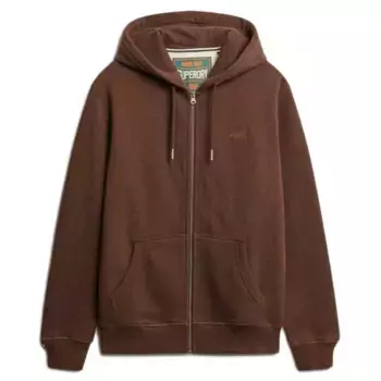 Толстовка Superdry Essentials Logo full zip, коричневый