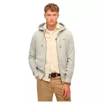 Толстовка Superdry Essentials Logo full zip, серый