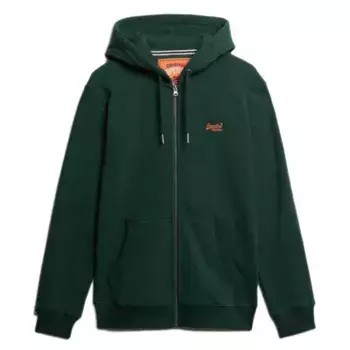 Толстовка Superdry Essentials Logo full zip, зеленый