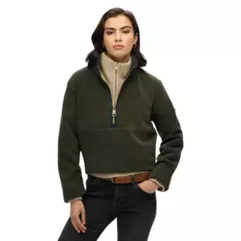Толстовка Superdry Estate Fleece half zip, зеленый