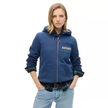 Толстовка Superdry Luxe Metallic Logo full zip, синий