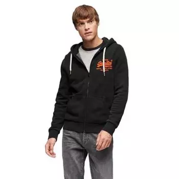 Толстовка Superdry Neon Vintage Logo Full Zip, черный