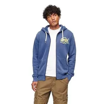 Толстовка Superdry Neon Vintage Logo Full Zip, синий