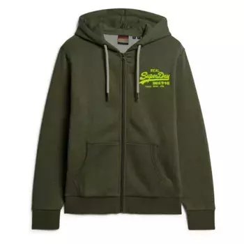 Толстовка Superdry Neon Vl Graphic full zip, зеленый