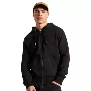 Толстовка Superdry Orange Label Classic NS Loopback Full Zip, черный
