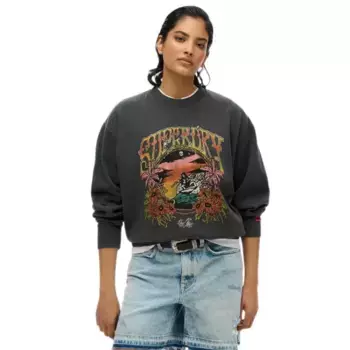 Толстовка Superdry Psych Surf Loose, серый
