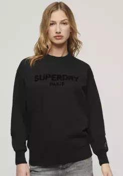 Толстовка Superdry "SPORT LUXE LOOSE CREW SWEAT", черный
