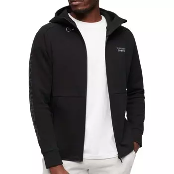 Толстовка Superdry Sport Tech Logo Loose Full Zip, черный