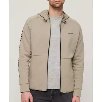 Толстовка Superdry Sport Tech Logo Loose Full Zip, бежевый