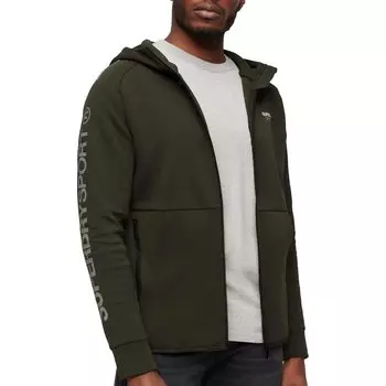 Толстовка Superdry Sport Tech Logo Loose Full Zip, зеленый