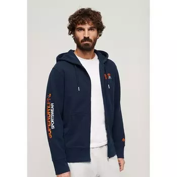 Толстовка Superdry Sportswear Logo Loose Full Zip, синий
