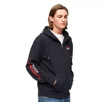 Толстовка Superdry Sportswear Logo Loose Full Zip, черный