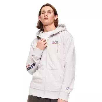 Толстовка Superdry Sportswear Logo Loose Full Zip, серый