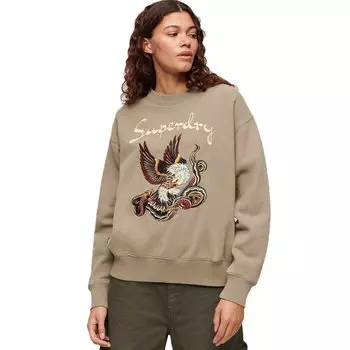 Толстовка Superdry Suika Embroidered Loose, бежевый