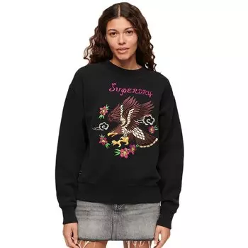 Толстовка Superdry Suika Embroidered Loose, черный