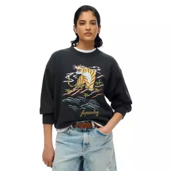 Толстовка Superdry Suika Embroidered Loose, черный