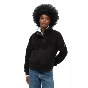 Толстовка Superdry Super Soft Henley, черный