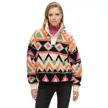 Толстовка Superdry Super Soft Printed Henley, разноцветный