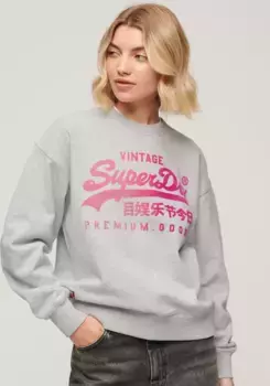 Толстовка Superdry "TONAL VL LOOSE SEATSHIRT", серый