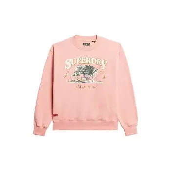 Толстовка Superdry Travel Souvenir Loose, розовый