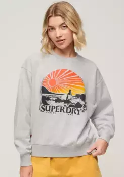 Толстовка Superdry "TRAVEL SOUVENIR LOOSE SWEAT", серый