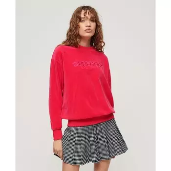Толстовка Superdry Velour Graphic Boxy Crew, розовый