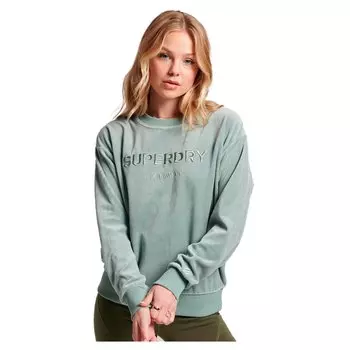 Толстовка Superdry Velour Graphic Boxy, зеленый